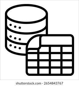 Database Table Icon Element For Design