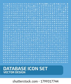 Database and technology vector icon set