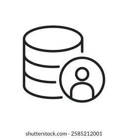 Database thin line icons. Perfect pixel on transparent background