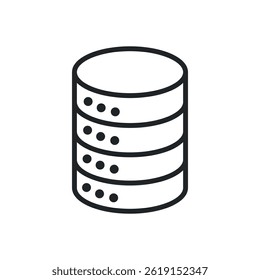 Database thin line icons. Perfect pixel on transparent background