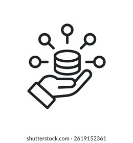 Database thin line icons. Perfect pixel on transparent background