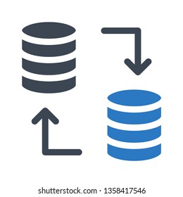 database transfer glyph double color