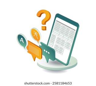 Database translate language concept illustration