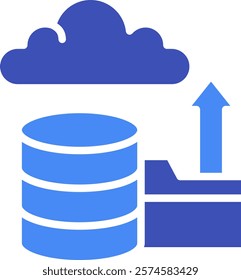 Database Upload Icon Mixed Vector Illustration