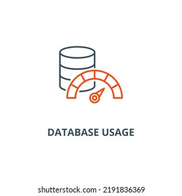 Database usage icon vector illustration concept isolated on white background used for web and mobile