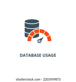 Database usage icon vector illustration concept isolated on white background used for web and mobile