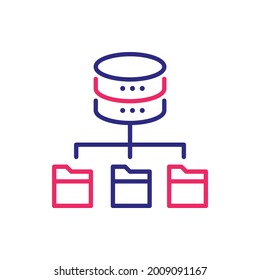 Database vector 2 colors style icon. EPS 10 File web analytics symbol