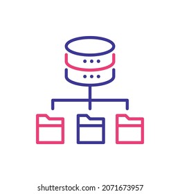 Database vector 2 colours Icon Design illustration. Web Analytics Symbol on White background EPS 10 File