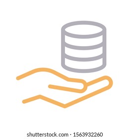 database vector colour line icon 