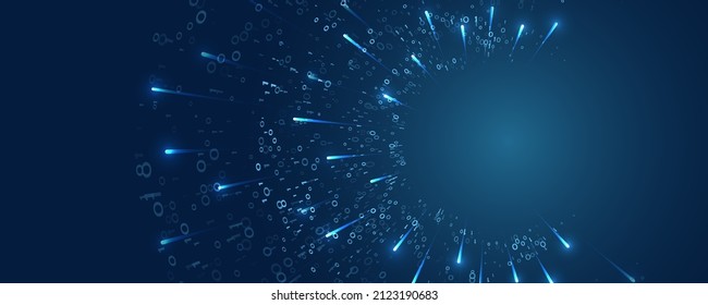 Database vector concept. Abstract technology background consisting of binary code. A futuristic binary data stream Filtering machine algorithms.