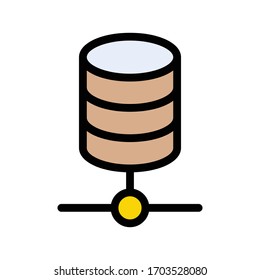 database vector flat color icon 