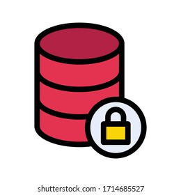 icono de color plano vectorial de base de datos 