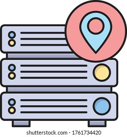 database vector flat color icon 
