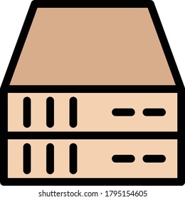 database vector  flat color icon