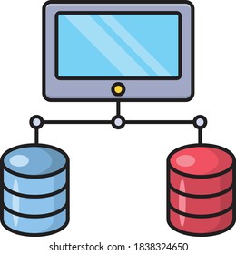 database vector flat color icon