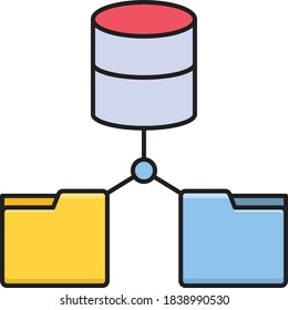 database vector flat color icon