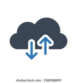 database vector glyph color icon 