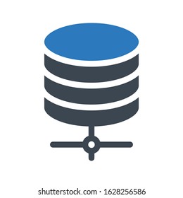 database vector glyph color icon 