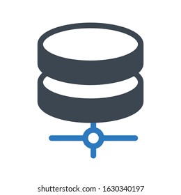 database vector glyph color icon 