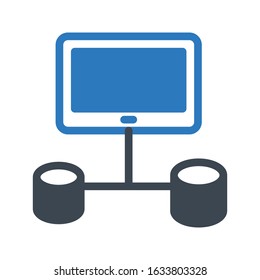 database vector glyph color icon 