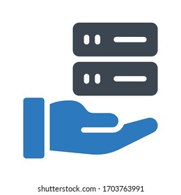 icono de color de glifo vectorial de base de datos 