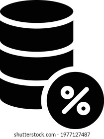 database vector glyph flat icon