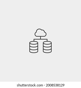 Signo de ilustración de icono de vector de base de datos
