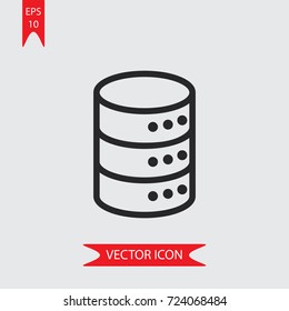 Database vector icon, illustration symbol