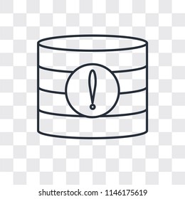 Database vector icon isolated on transparent background, Database logo concept