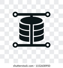 Database vector icon isolated on transparent background, Database logo concept