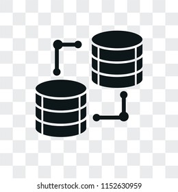 Database vector icon isolated on transparent background, Database logo concept