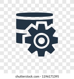 Database vector icon isolated on transparent background, Database transparency logo concept