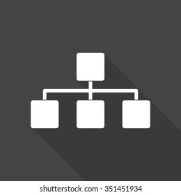 database vector icon with long shadow