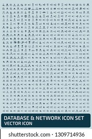 Database vector icon set