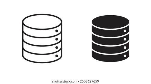 Database vector icon in solid and outline style