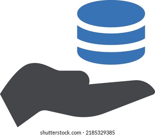 database Vector illustration on a transparent background. Premium quality symmbols. Glyphs vector icons for concept and graphic design.