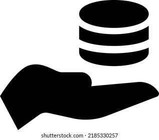 database Vector illustration on a transparent background. Premium quality symmbols. Glyphs vector icons for concept and graphic design.