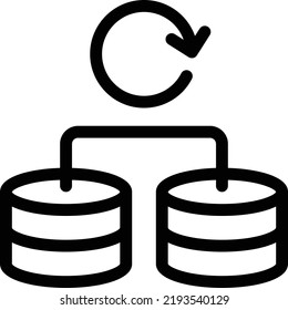 ilustración vectorial de base de datos en un fondo transparente.Símbolos de calidad premium.Icono de vector de línea delgada para el diseño de concepto y gráfico.