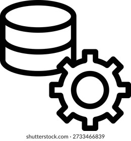 database Vector illustration on a transparent background. Premium quality symmbols. Thin line vector icons for concept and graphic design.