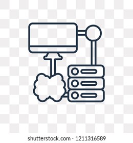 Database vector outline icon isolated on transparent background, high quality linear Database transparency concept can be used web and mobile