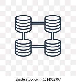 Database vector outline icon isolated on transparent background, high quality linear Database transparency concept can be used web and mobile