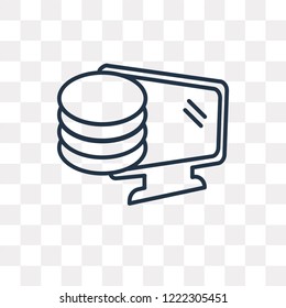 Database vector outline icon isolated on transparent background, high quality linear Database transparency concept can be used web and mobile