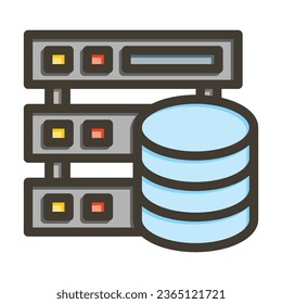 Database Vector Thick Line Filled Colors Icon For Personal And Commercial Use.
