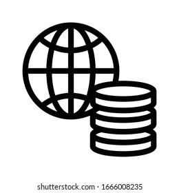 database vector thin line icon 
