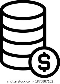 database vector thin line icon