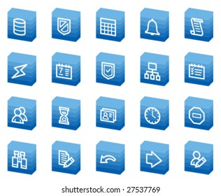 Database web icons, blue box series