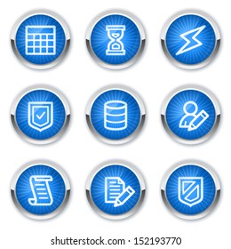 Datenbanksymbole, blaue Schaltflächen