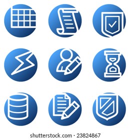 Database web icons, blue circle series