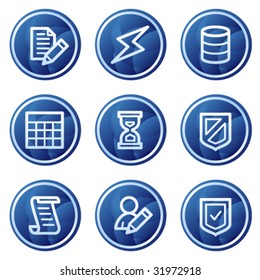 Database web icons, blue circle buttons series