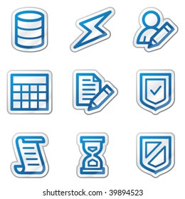 Datenbanksymbole, blaue Konturaufkleber-Reihe